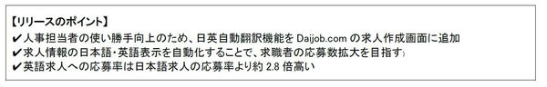 自動翻訳リリース 3つのポイント