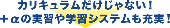 カリキュラムだけじゃない！＋αの実習や学習システムも充実！